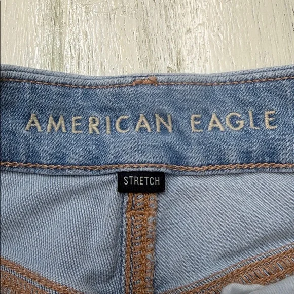 American Eagle Stretch Curvy Super High-Waisted Baggy Wide-Leg Jeans 0R - Picture 2 of 15